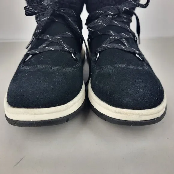 UGG Lakesider Heritage Black Suede Lace Up Mid Top Winter Boots 6.5 - Picture 6 of 11
